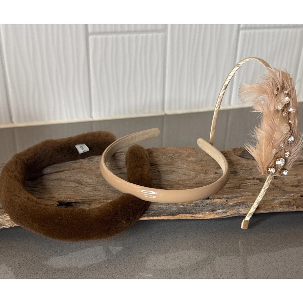 Lot of 3 Women's Headbands | Neutral Colors | Hair Accessories Bling EUC